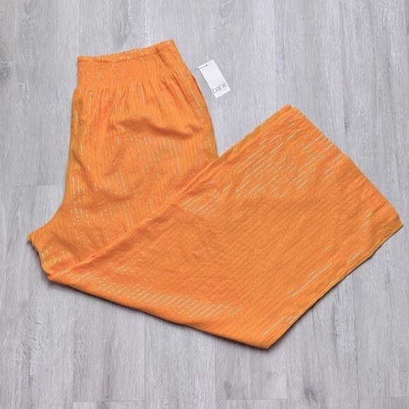 Yellow Wide Leg Pull On Pants 2X - Picture 2 of 7